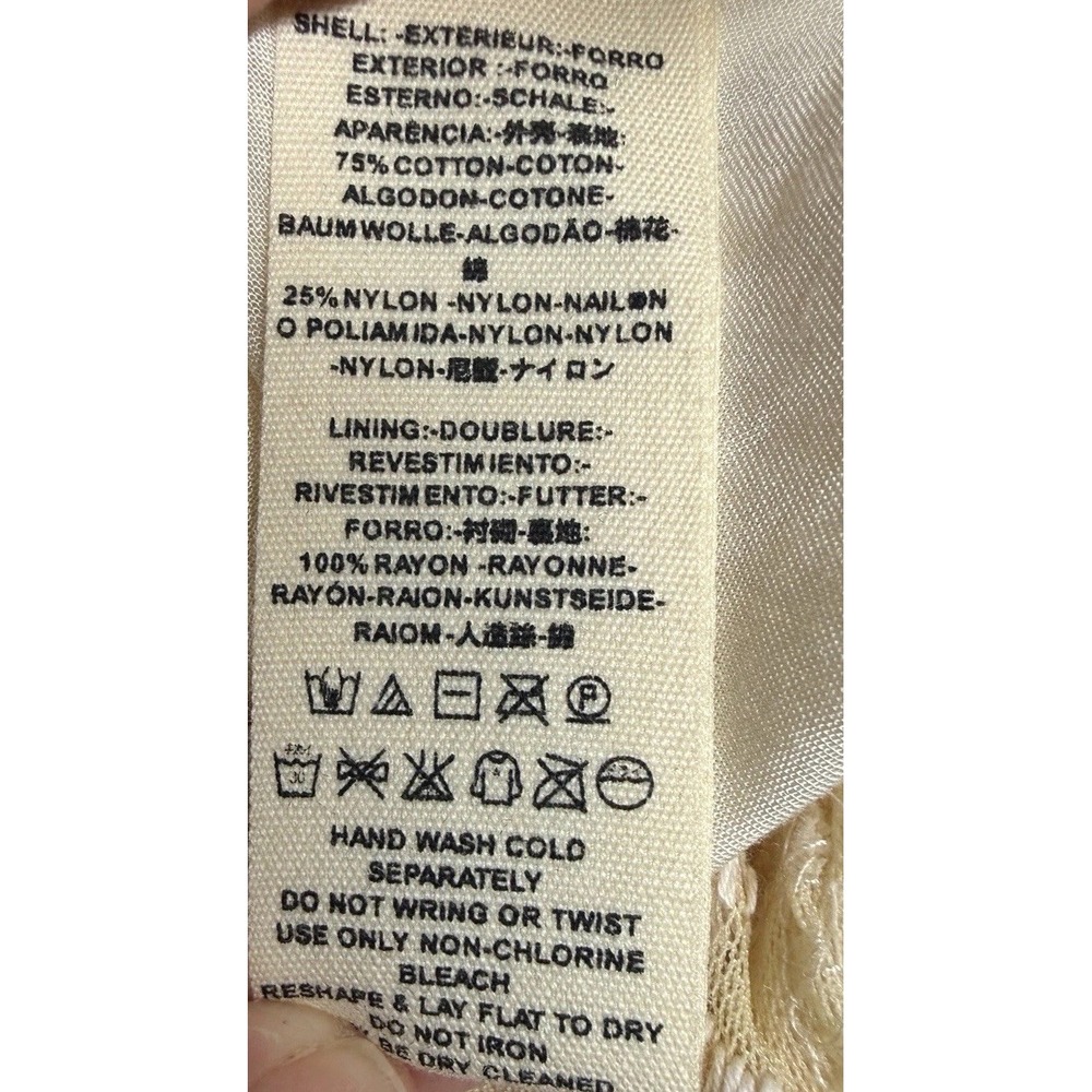 Free People Boho Dress Mountain Laurel Lace Crochet Almond Beige Ivory SZ‎ 2 - Picture 11 of 13